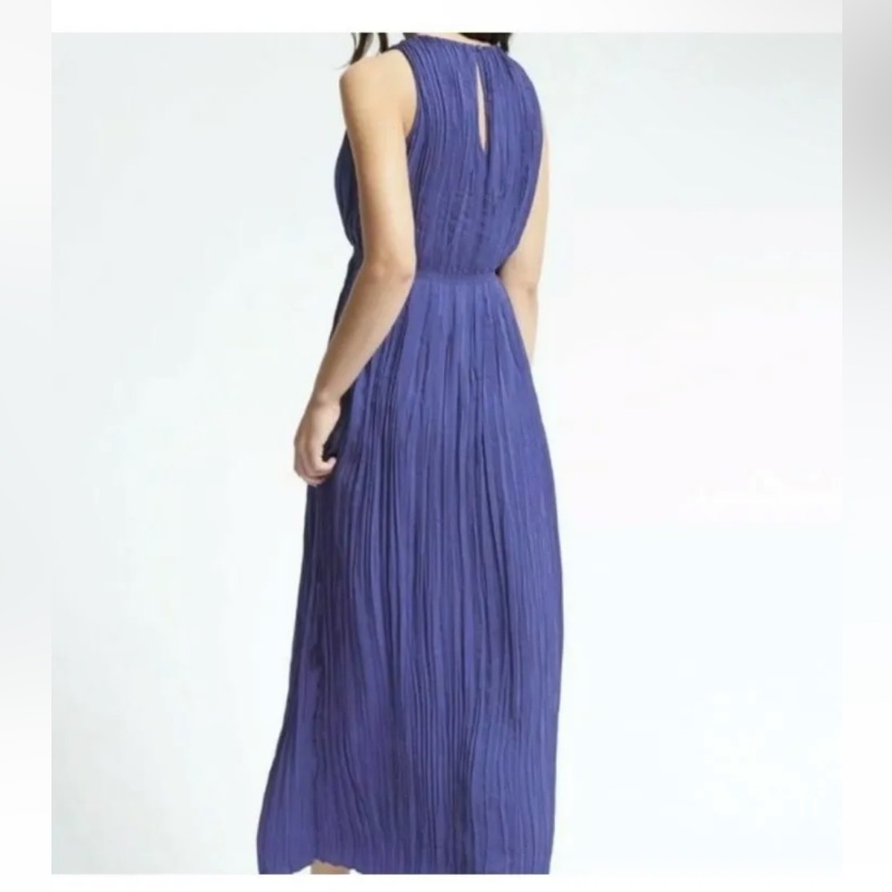 NWT Banana Republic Pleated midi Dress periwinkle blue small S sleeveless - Picture 2 of 9
